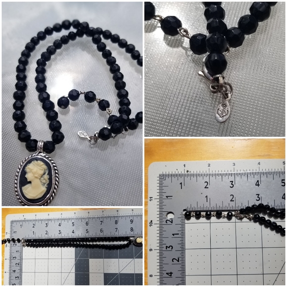 Premier Designs Cameo, Black Faceted Bead Necklace - Picture 4 of 5